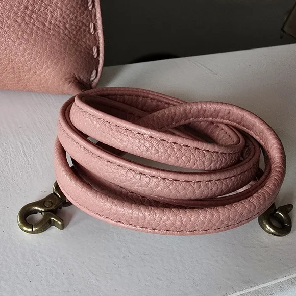 The Sak Linden Pebbled Leather Vintage Coral Handbag - Picture 15 of 15